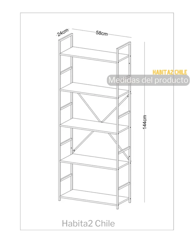 REPISA 5 NIVELES LEANDRO 58X24X144 CM - 3