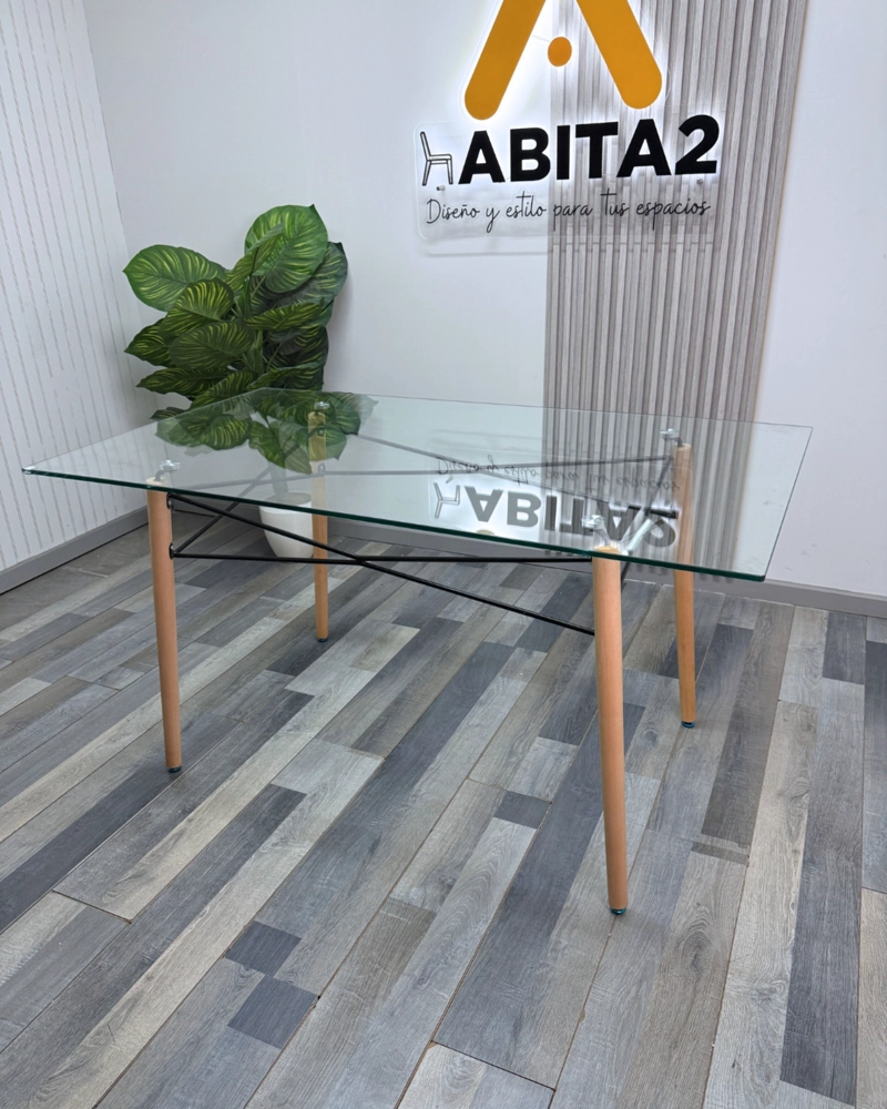 MESA DE VIDRIO 120X80 CM CHARLES TOP - 2