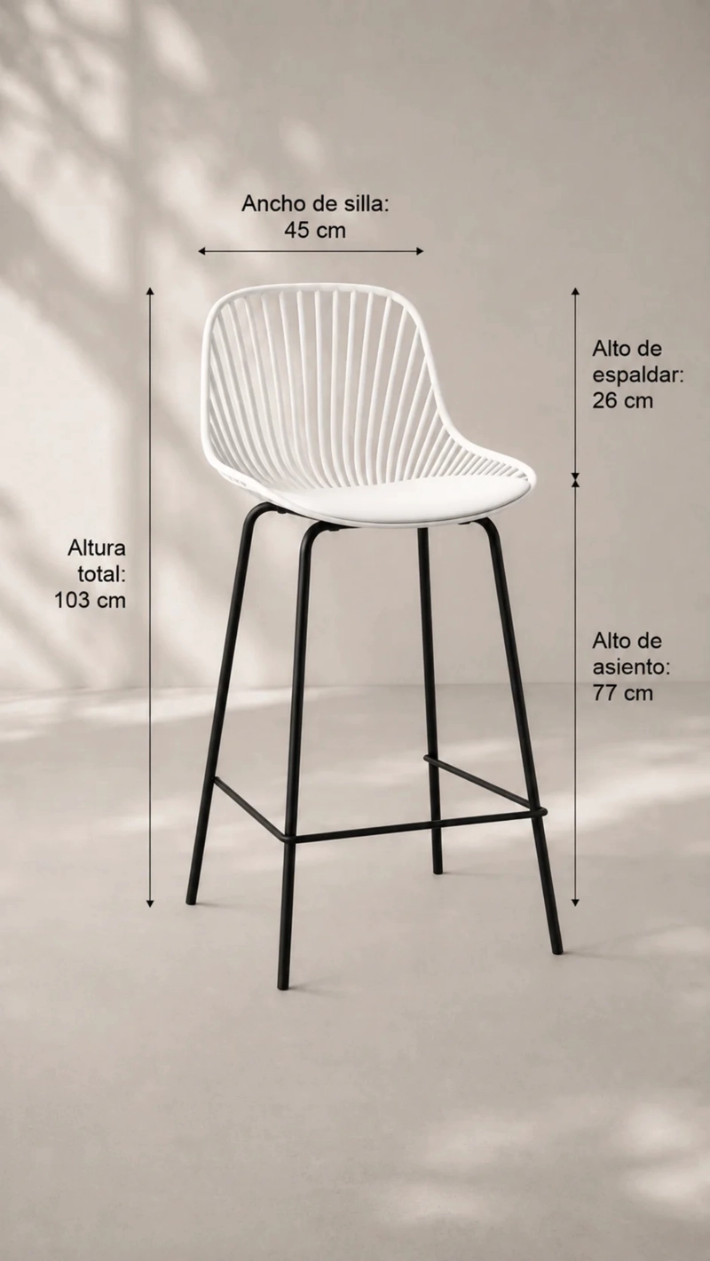 TABURETE DE BAR ALTO INDIANA BICOLOR - 2