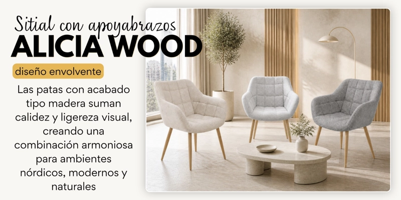 PACK 2 SITIALES ACOLCHADO ALICIA WOOD - 4