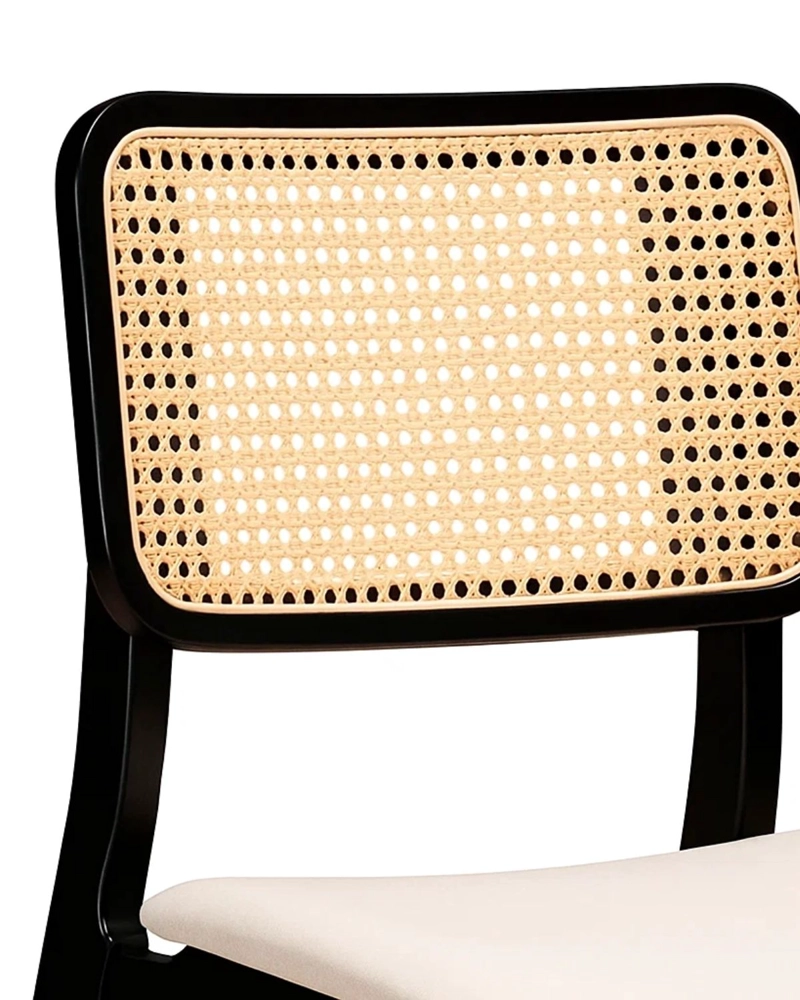 SET 2 SILLAS DE MADERA Y RATTAN INDI - 2