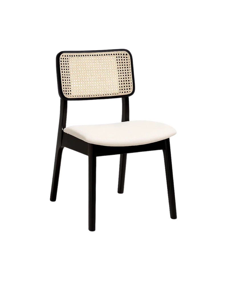 SET 2 SILLAS DE MADERA Y RATTAN INDI - 6