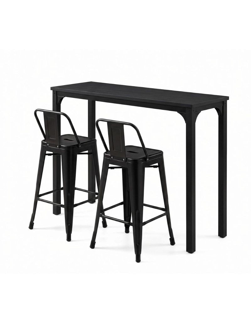 SET DE BAR BLACK TOLIX 65CM - 2 PUESTOS - 1
