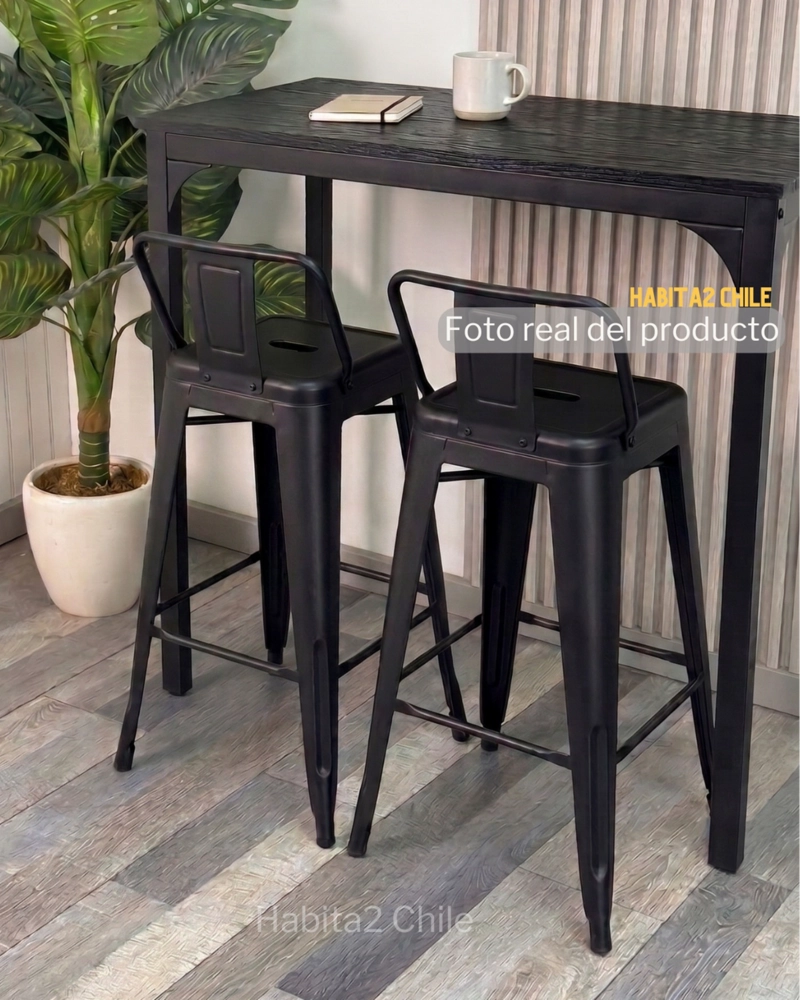 SET DE BAR BLACK TOLIX 65CM - 2 PUESTOS - 2