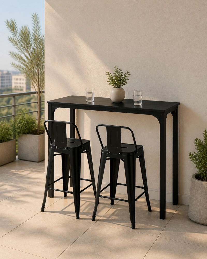 SET DE BAR BLACK TOLIX 65CM - 2 PUESTOS - 5