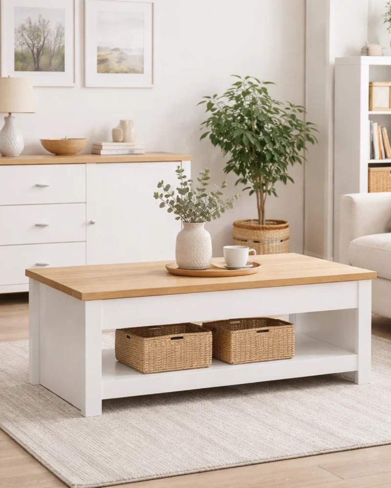 MESA DE CENTRO BLANCA RECTANGULAR PRIME - 3