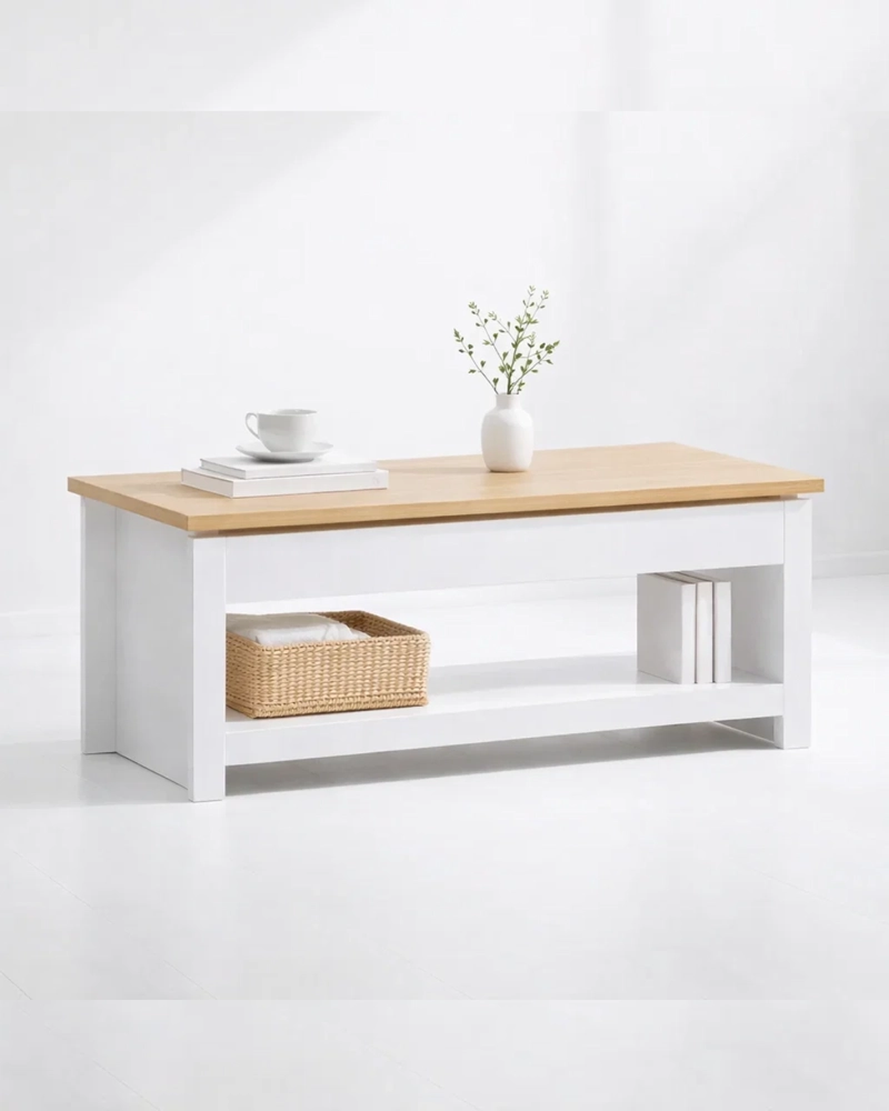 MESA DE CENTRO BLANCA RECTANGULAR PRIME - 5