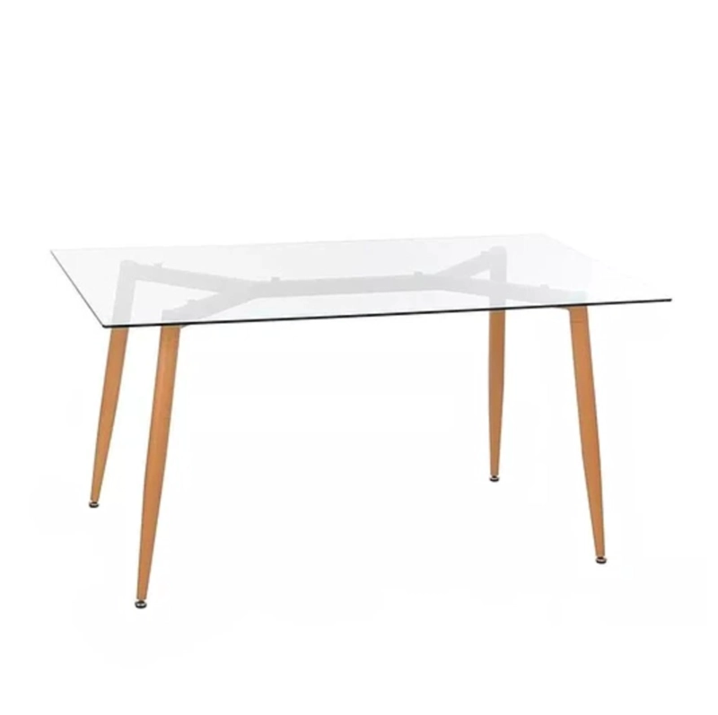 MESA DE VIDRIO 130 CM PARA COMEDOR BARCELONA - 1