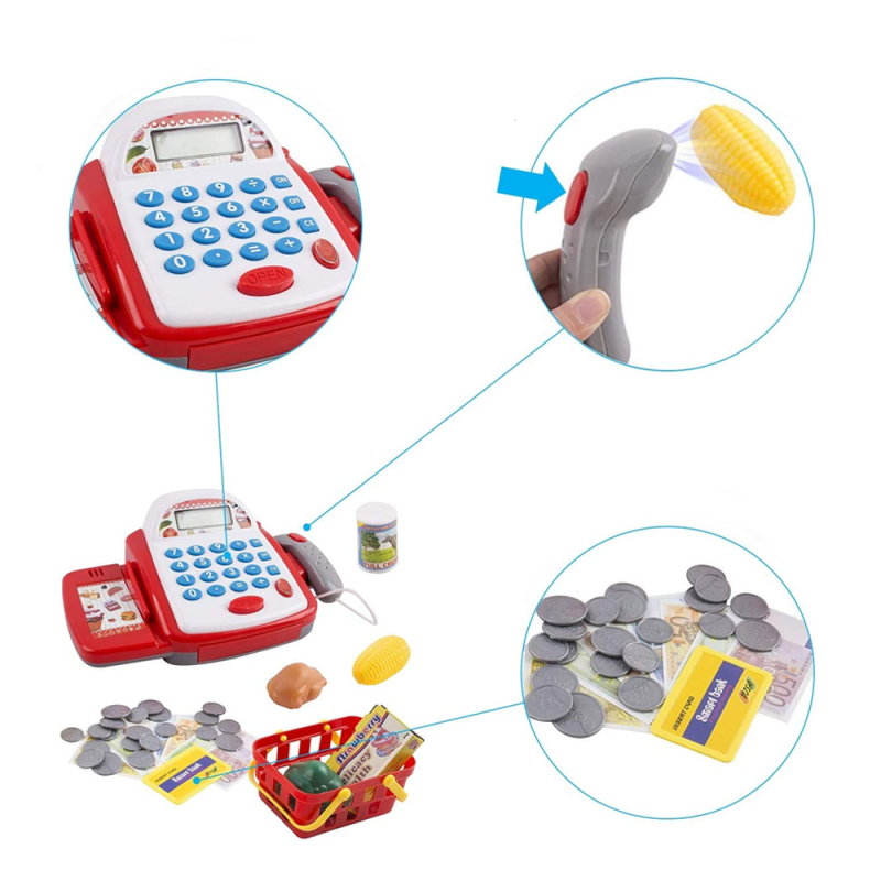 CAJA REGISTRADORA JUGUETE NIÑOS ACCESORIOS MINIMARKET - 2