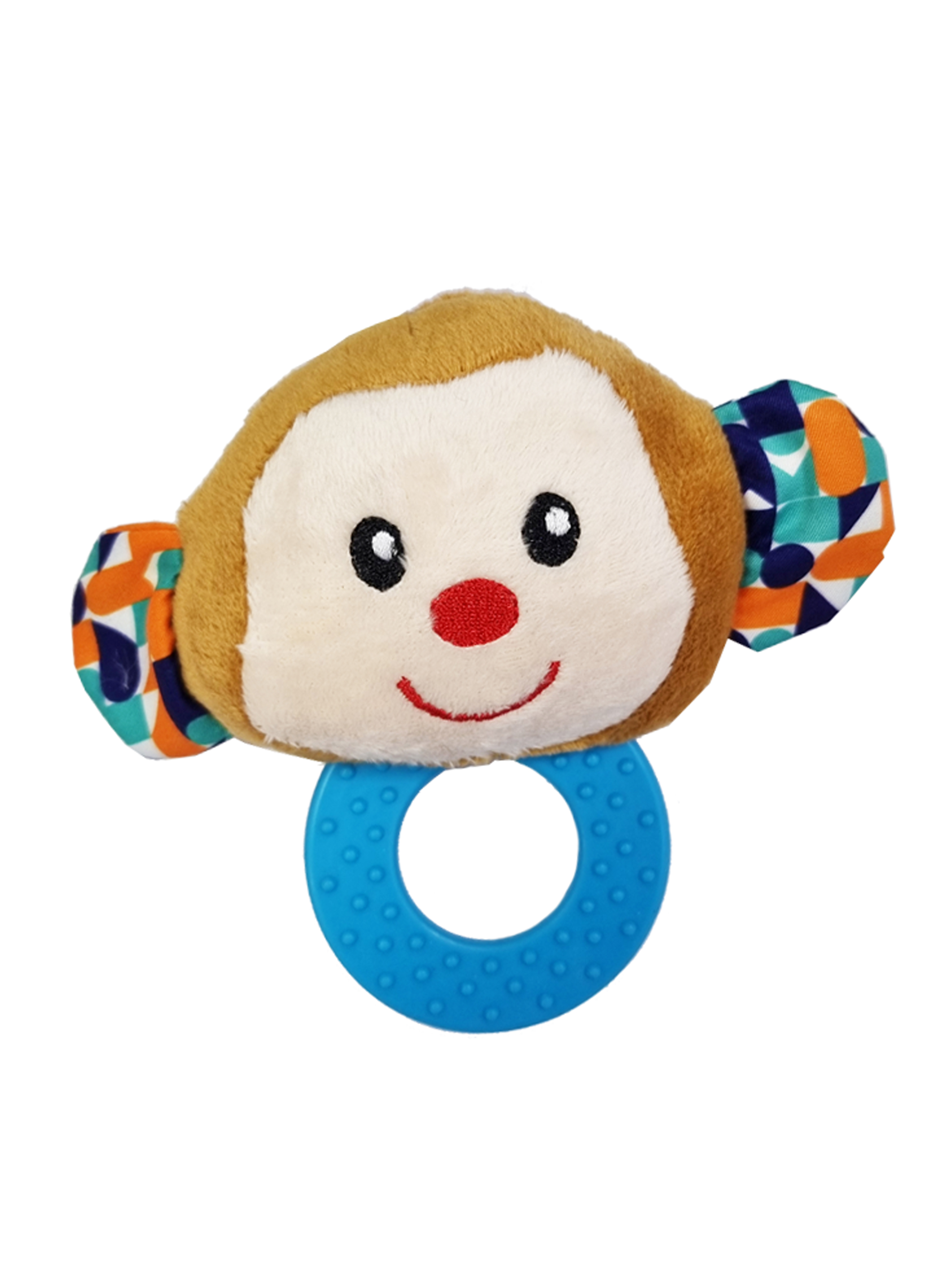 SONAJERO PELUCHE MORDEDOR RASCA ENCIAS DENTINCION BEBÉ CAFÉ - 1