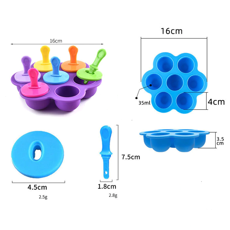 MOLDE CHIQUILLOS.CL BANDEJA SILICONA HELADOS PALETAS CUBO NIÑOS VERDE - 2