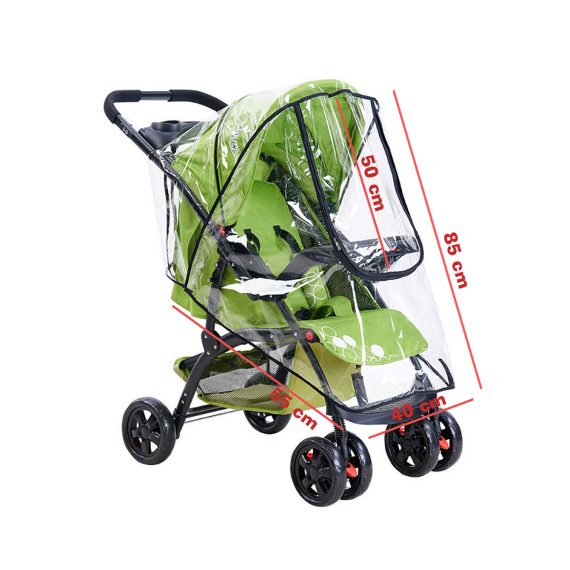 FUNDA COCHECITO TRANSPARENTE IMPERMEABLE PROTECTOR VIENTO LLUVIA VENTANA - 3