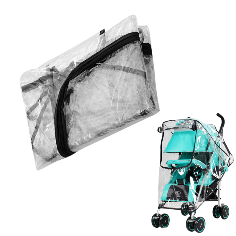 FUNDA COCHECITO TRANSPARENTE IMPERMEABLE PROTECTOR VIENTO LLUVIA VENTANA - 4