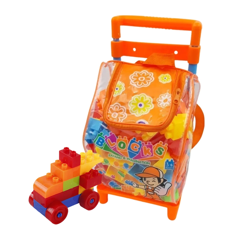 MALETA BLOQUES ARMABLES PARA NIÑOS MOCHILA JUGUETES 85PZS - 1