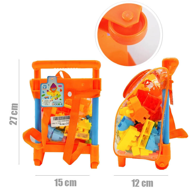MALETA BLOQUES ARMABLES PARA NIÑOS MOCHILA JUGUETES 85PZS - 4