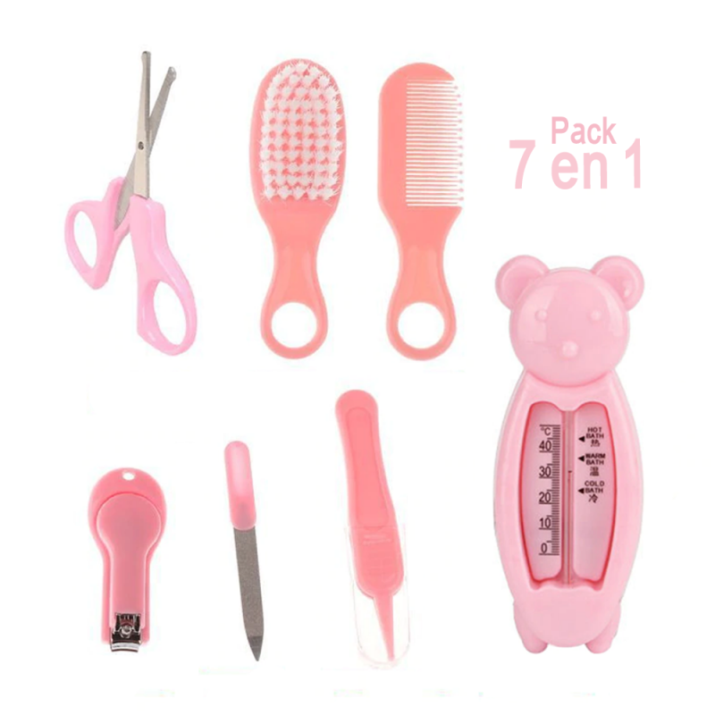 SET MANICURE CHIQUILLOS.CL CUIDADOS BEBE 7 EN 1 CORTAUÑAS PEINE TERMOMETRO - 2