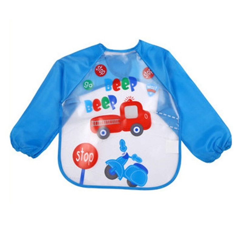 BABERO IMPERMEABLE BEBE PECHERA NIÑO AJUSTABLE CON MANGAS - 1