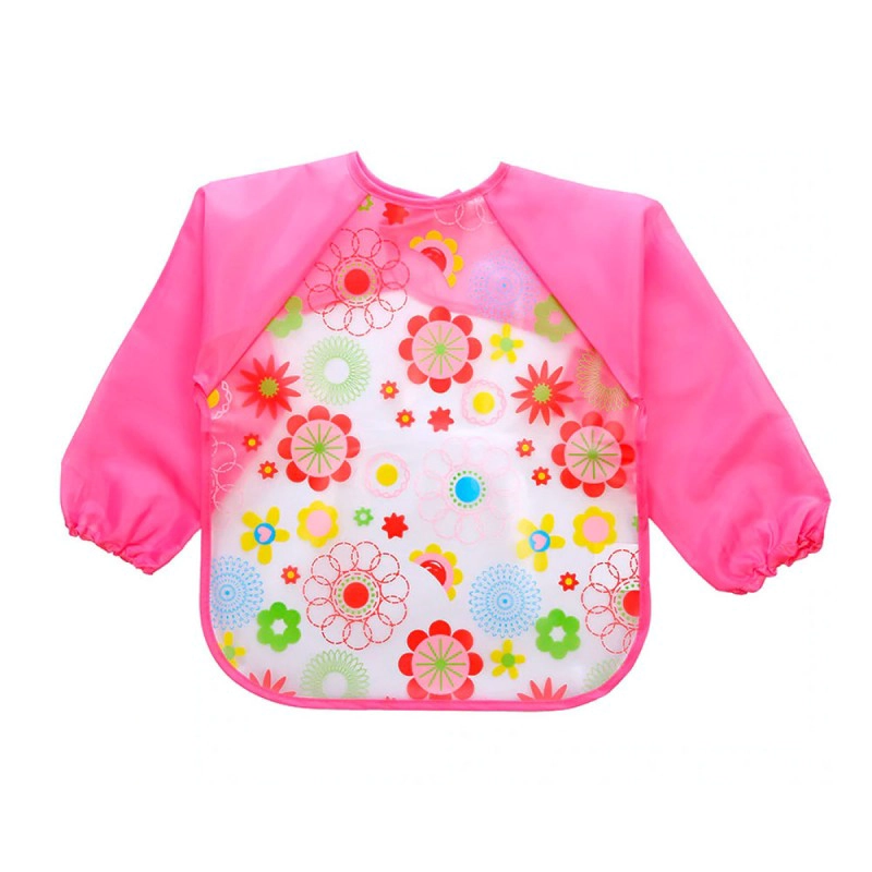 BABERO IMPERMEABLE BEBE PECHERA NIÑO AJUSTABLE CON MANGAS - 1