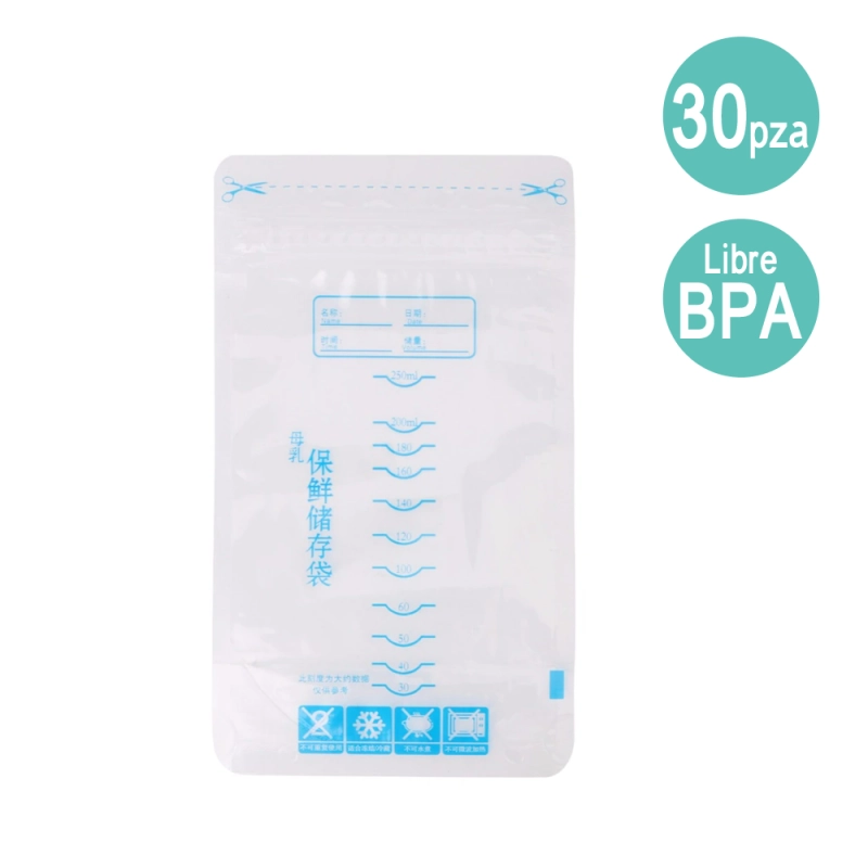 BOLSAS PARA LECHE MATERNA CHIQUILLOS.CL TRANSPARENTE PACK 30 PRE ESTERILIZADAS 250ML - 1