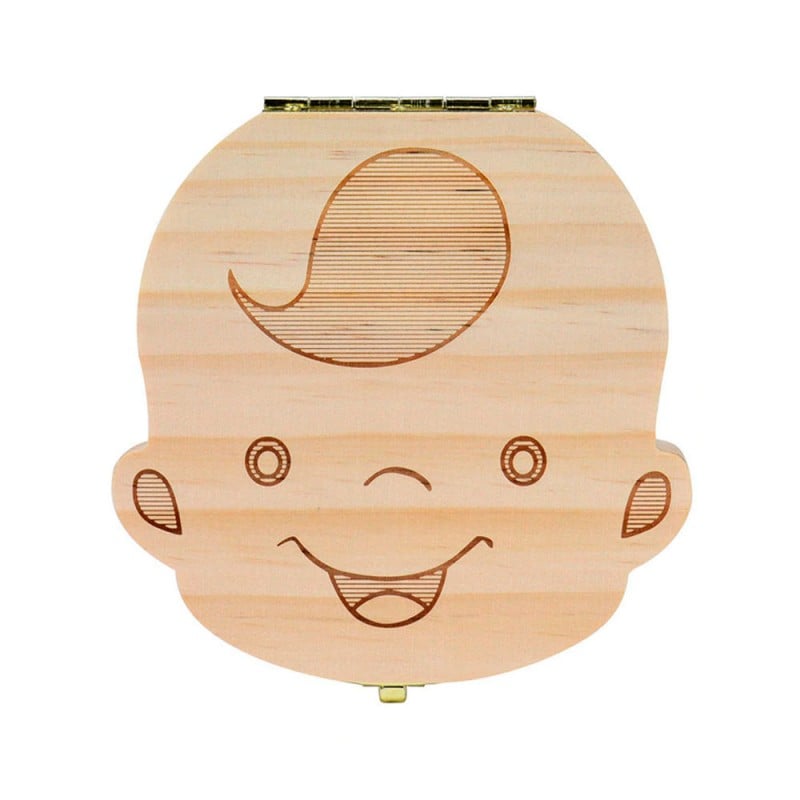 CAJITA DE MADERA PARA DIENTES DE LECHE CHIQUILLOS.CL CAFE CLARO NIÑO NIÑA - 1