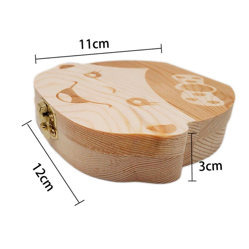 CAJITA DE MADERA PARA DIENTES DE LECHE CHIQUILLOS.CL CAFE CLARO NIÑO NIÑA - 2