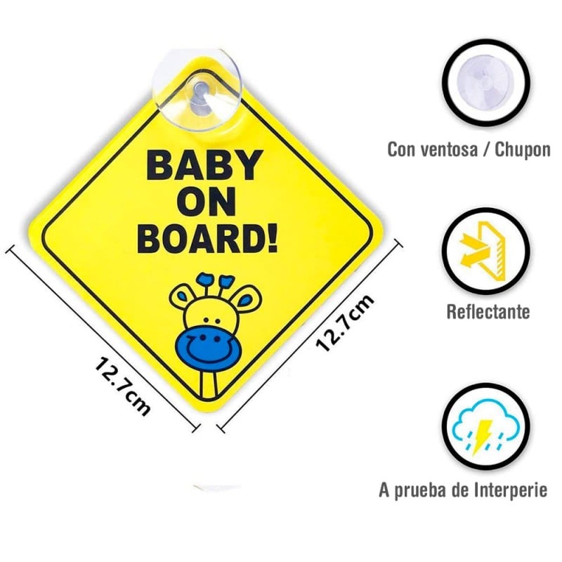PEGATINA AUTOADHESIVA SEÑAL DE BEBE ABORDO PARA COCHES AUTOS - 2