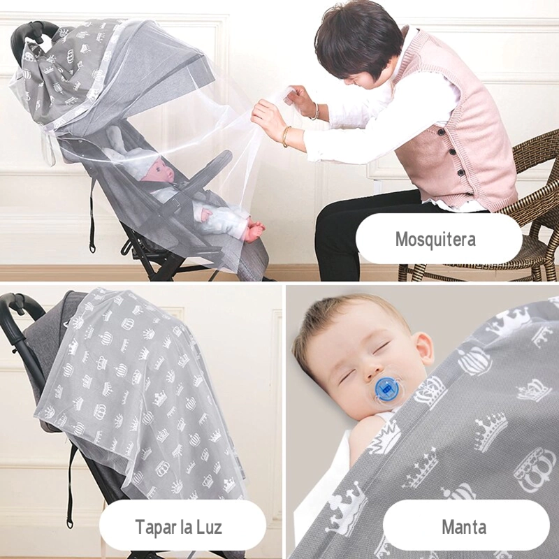 MANTA LACTANCIA BEBE PAÑUELO TOALLA CON MOSQUITERA MULTIUSO - 3