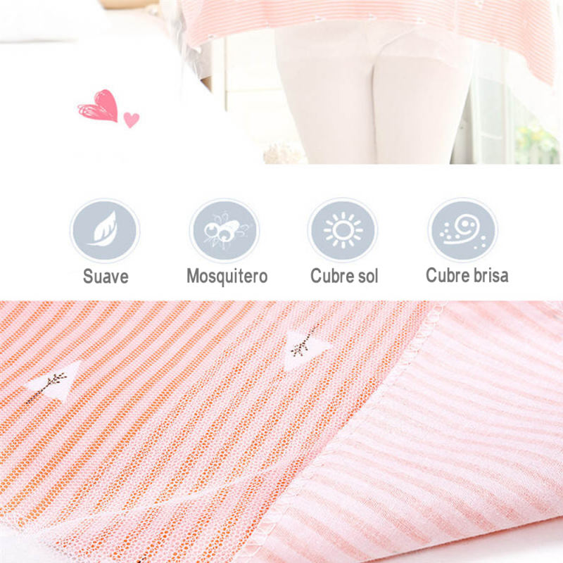 MANTA LACTANCIA BEBE PAÑUELO TOALLA CON MOSQUITERA MULTIUSO - 4