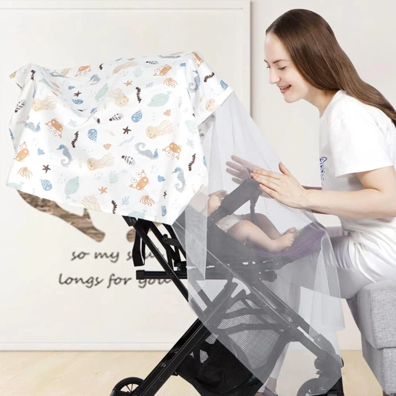 MANTA LACTANCIA BEBE PAÑUELO TOALLA CON MOSQUITERA MULTIUSO - 4