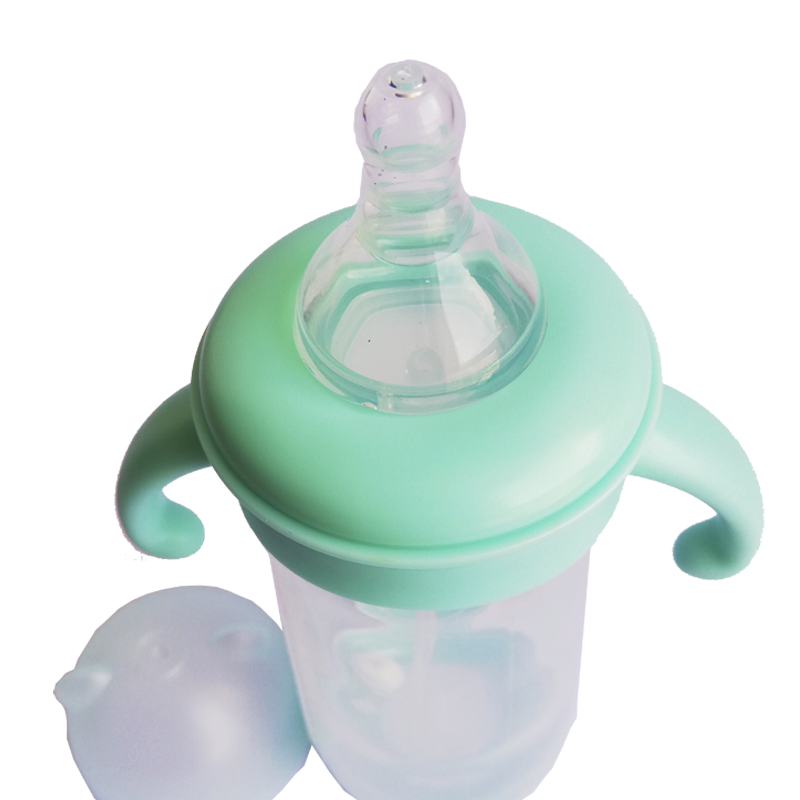 MAMADERA BIBERON TETERO CON BOMBILLA MANILLAS BEBE GUAGUA - 4