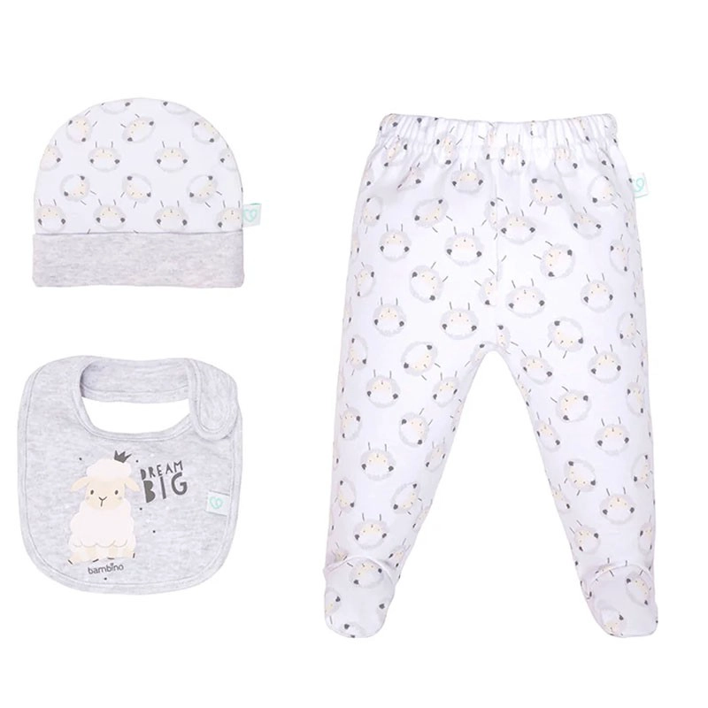 AJUAR PACK BAMBINO BODY PANTIES GORRO MITON BEBE  0-3 MESES - 3
