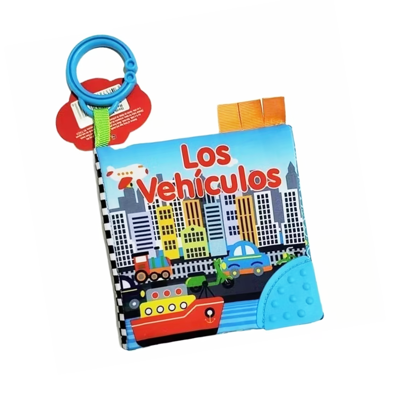 LIBRO SENSORIAL CHIQUILLOS.CL MULTICOLOR TELA ESTIMULACIÓN VISUAL JUGUETE BEBE - 1