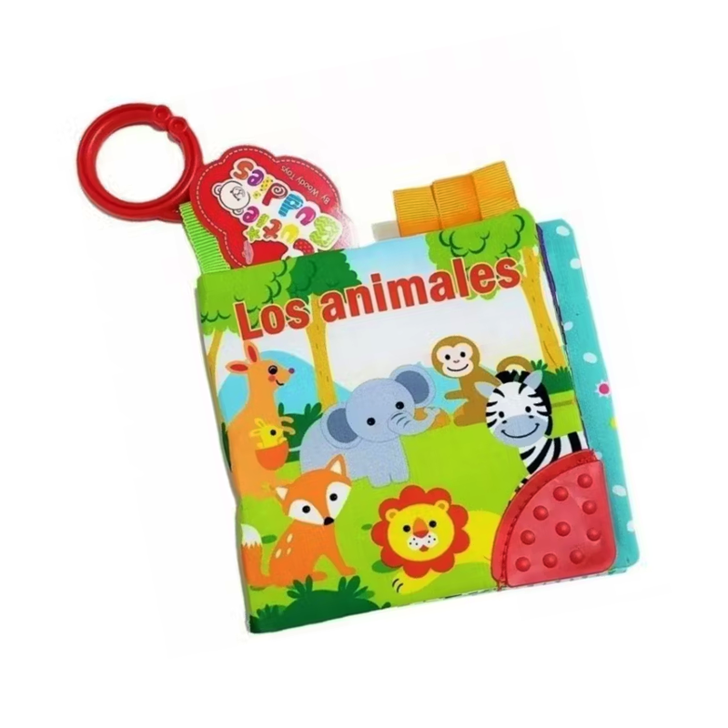 LIBRO SENSORIAL CHIQUILLOS.CL MULTICOLOR TELA ESTIMULACIÓN VISUAL JUGUETE BEBE - 1