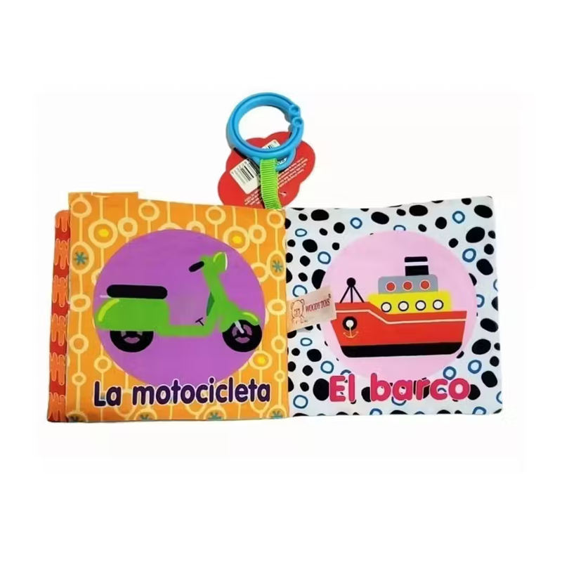 LIBRO SENSORIAL CHIQUILLOS.CL MULTICOLOR TELA ESTIMULACIÓN VISUAL JUGUETE BEBE - 3