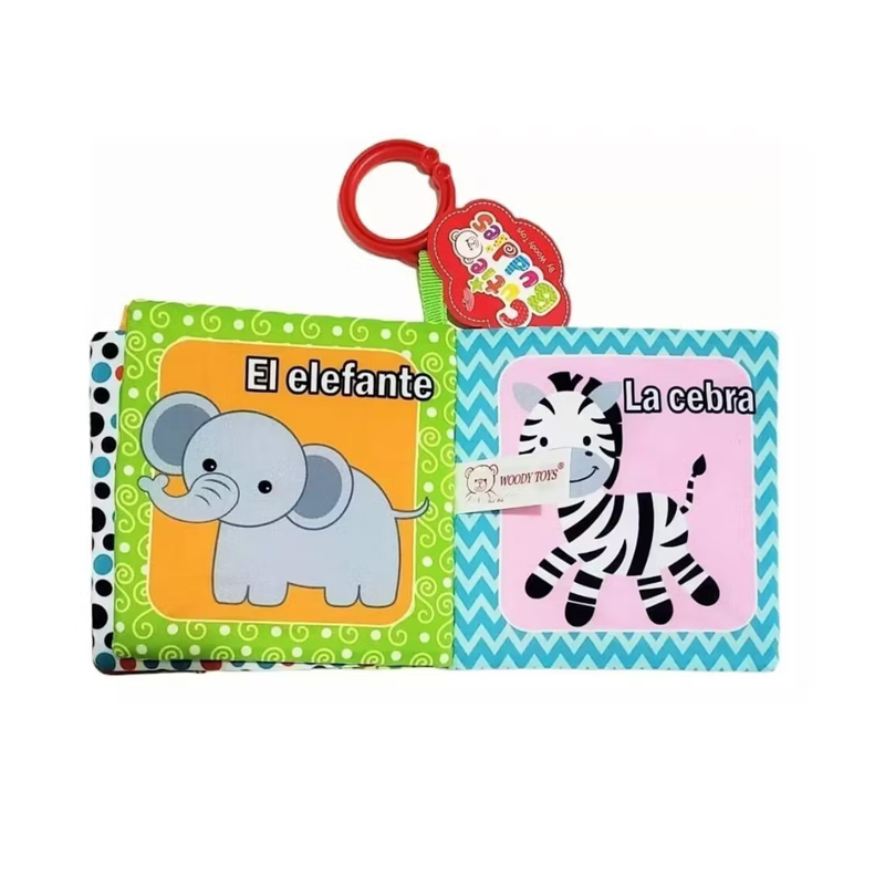 LIBRO SENSORIAL CHIQUILLOS.CL MULTICOLOR TELA ESTIMULACIÓN VISUAL JUGUETE BEBE - 4
