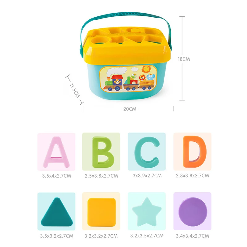 CAJA DIDACTICA DE ENCAJE CHIQUILLOS.CL MULTICOLOR JUGUETE FIGURA GEOMETRICA Y LETRAS - 4