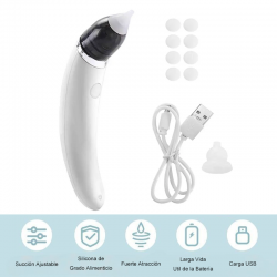 ASPIRADOR NASAL ELECTRICO PARA BEBE SACA MOCOS RECARGABLE - 2