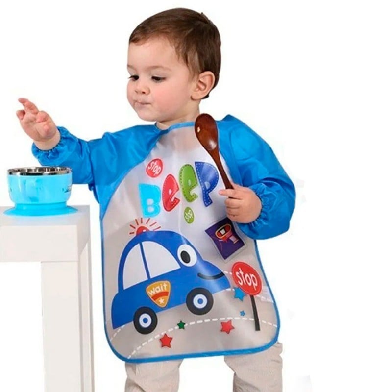 BABERO CHIQUILLOS.CL IMPERMEABLE BEBÉ PECHERA NIÑO AJUSTABLE CON MANGAS AGUA - 3