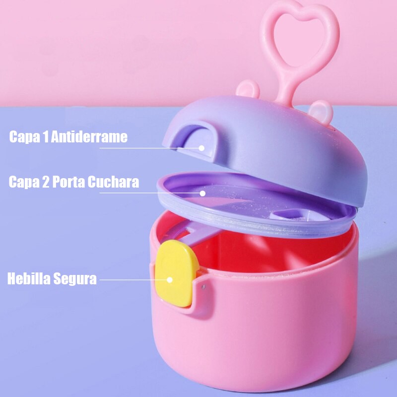 DOSIFICADOR CHIQUILLOS.CL LECHE EN POLVO CONTENEDOR ENVASE DISPENSADOR ROSA - 5