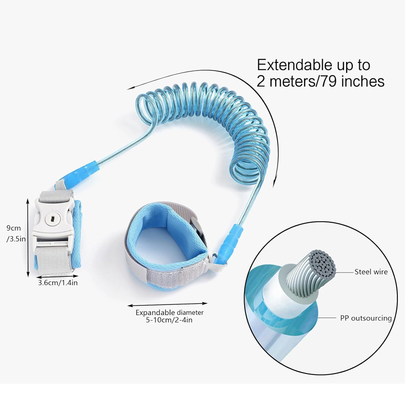 ARNÉS CHIQUILLOS.CL ANTI PERDIDA PULSERA BRAZALETE CORREA SEGURIDAD NIÑOS CELESTE - 2