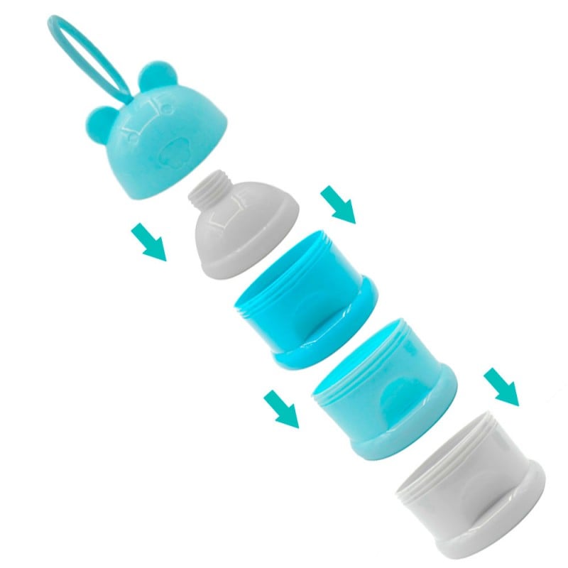 DOSIFICADOR CHIQUILLOS.CL LECHE EN POLVO CONTENEDOR ENVASE DISPENSADOR CELESTE - 1
