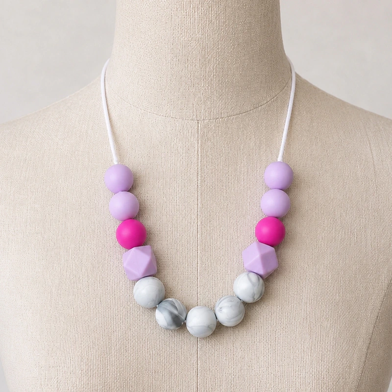 COLLAR DE LACTANCIA SILICONA BEBE DENTICION ESTIMULACION - 1