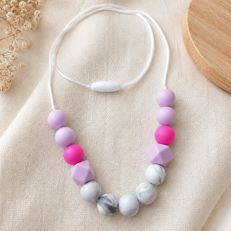 COLLAR DE LACTANCIA SILICONA BEBE DENTICION ESTIMULACION - 2