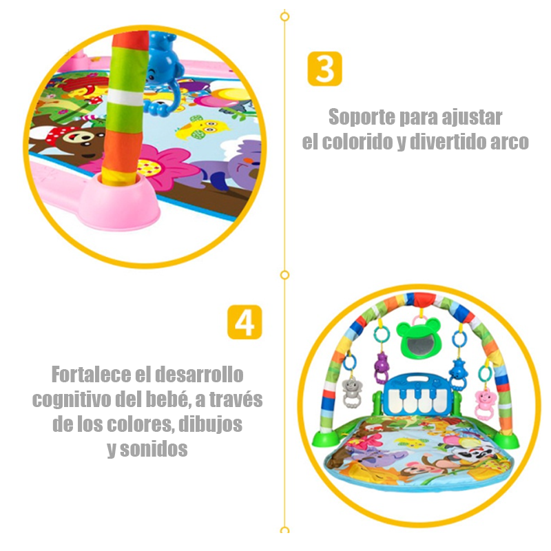 ALFOMBRA CHIQUILLOS.CL JUEGO GIMNASIO MUSICAL PIANO SONAJERO JUGUETE VERDE - 2