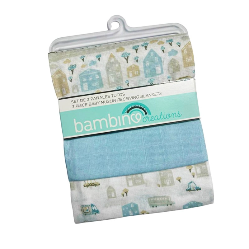 TUTO CHIQUILLOS.CL PAÑAL ALGODÓN BAMBINO BEBÉS GUAGUA SET 3 TUTTO AZUL - 1