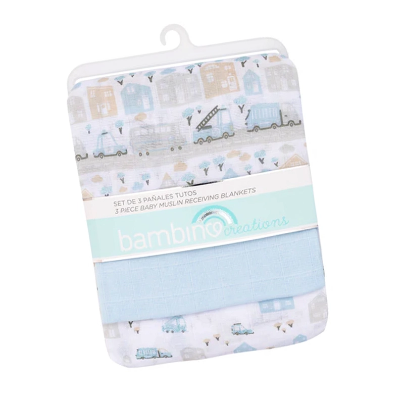TUTO CHIQUILLOS.CL PAÑAL ALGODÓN BAMBINO BEBÉS GUAGUA SET 3 TUTTO AZUL - 2