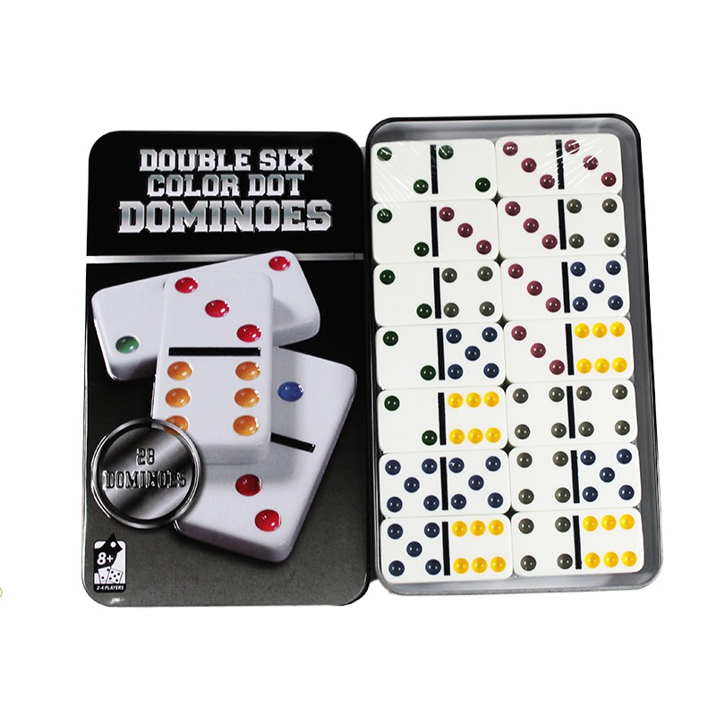 DOMINÓ CHIQUILLOS.CL JUEGO 28 PIEZA COLOR JUEGO MESA DOBLE SEIS + CAJA - 2