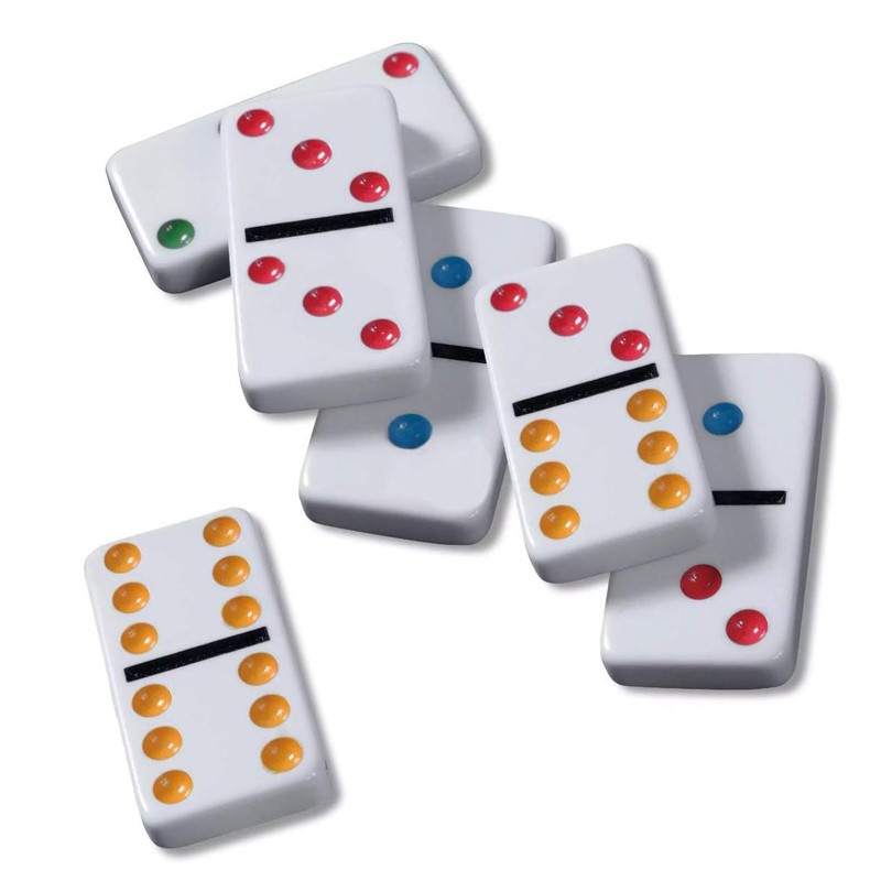 DOMINÓ CHIQUILLOS.CL JUEGO 28 PIEZA COLOR JUEGO MESA DOBLE SEIS + CAJA - 4