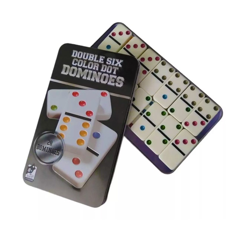 DOMINÓ CHIQUILLOS.CL JUEGO 28 PIEZA COLOR JUEGO MESA DOBLE SEIS + CAJA - 5