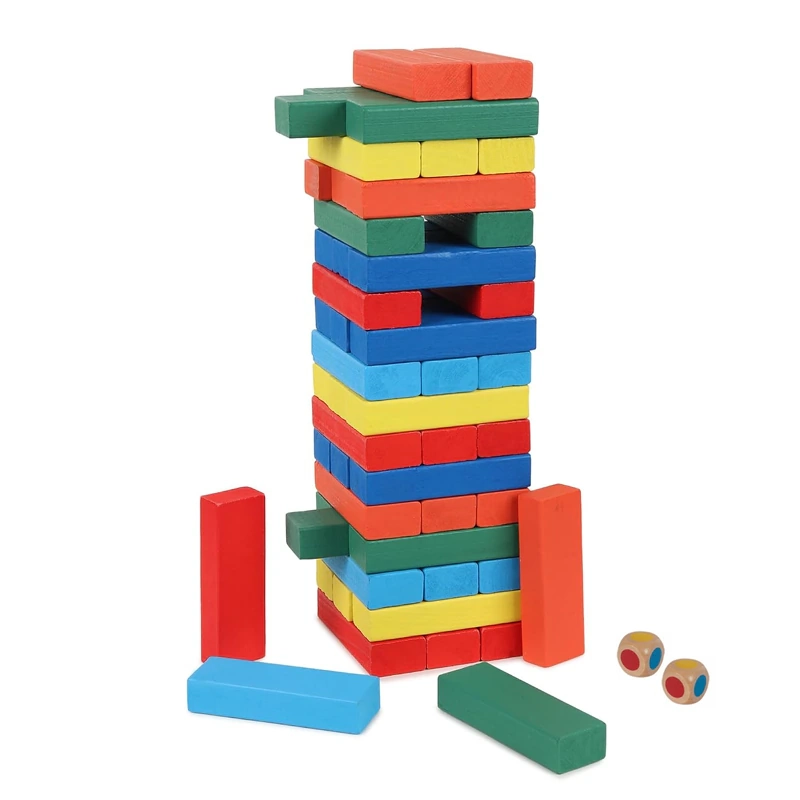JUEGO YENGA COLORES EDUCATIVO PARA NIÑOS 54 PIEZAS - 1